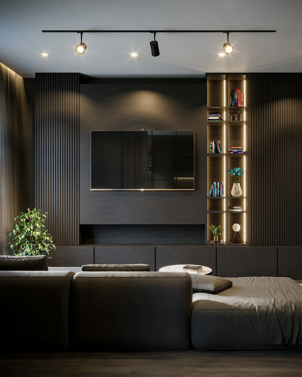 Quarto com iluminação difusa e vista para o exterior